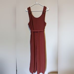 American Eagle Tie Waist Wide Leg Jumpsuit